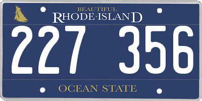 RI license plate 227356