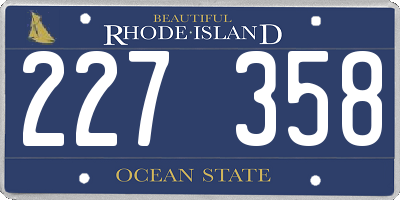 RI license plate 227358
