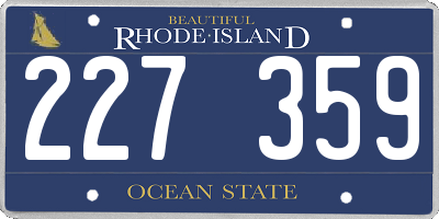 RI license plate 227359