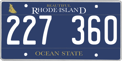 RI license plate 227360