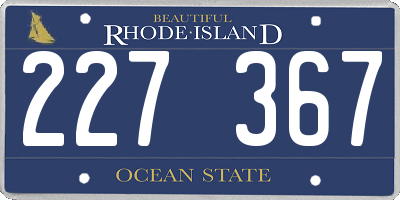 RI license plate 227367