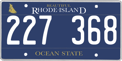 RI license plate 227368