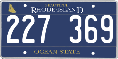 RI license plate 227369