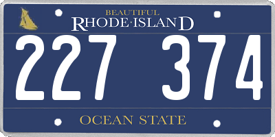 RI license plate 227374
