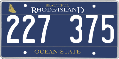 RI license plate 227375