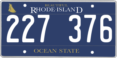 RI license plate 227376