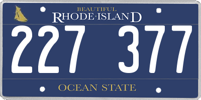RI license plate 227377