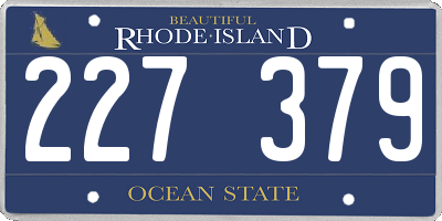 RI license plate 227379