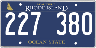 RI license plate 227380