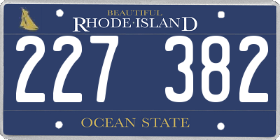 RI license plate 227382