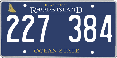 RI license plate 227384