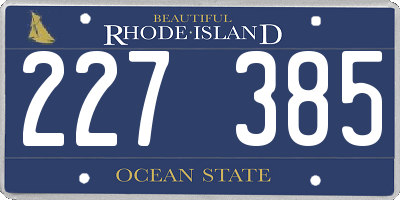 RI license plate 227385