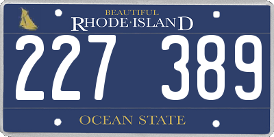 RI license plate 227389