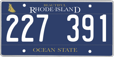 RI license plate 227391