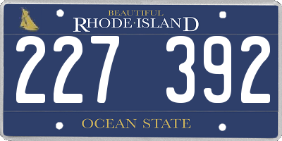 RI license plate 227392