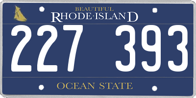 RI license plate 227393