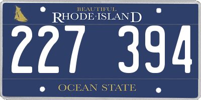 RI license plate 227394