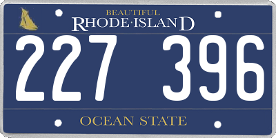 RI license plate 227396