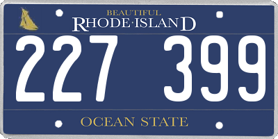 RI license plate 227399