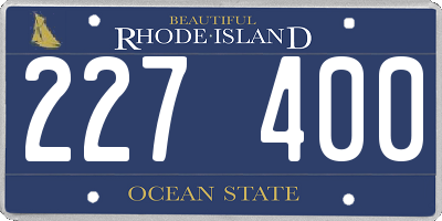 RI license plate 227400