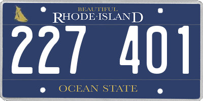 RI license plate 227401