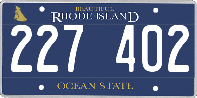 RI license plate 227402