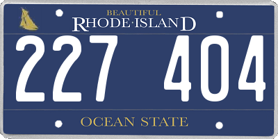 RI license plate 227404