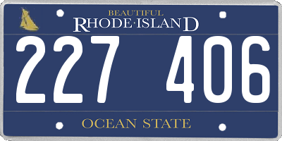 RI license plate 227406