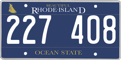 RI license plate 227408