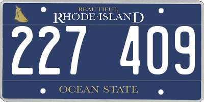 RI license plate 227409