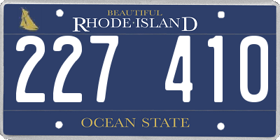 RI license plate 227410