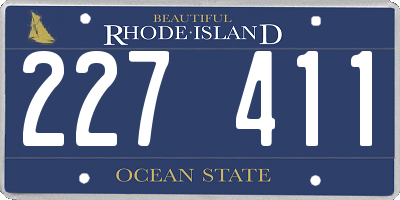 RI license plate 227411