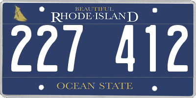RI license plate 227412