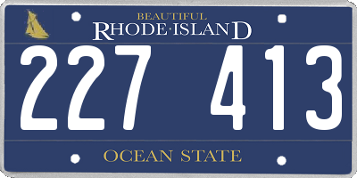 RI license plate 227413