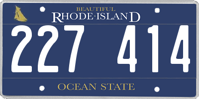 RI license plate 227414