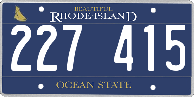 RI license plate 227415