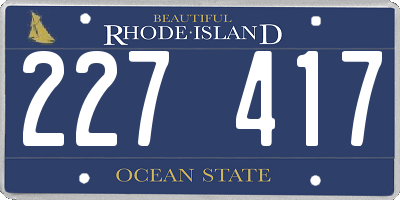 RI license plate 227417