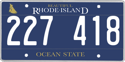 RI license plate 227418