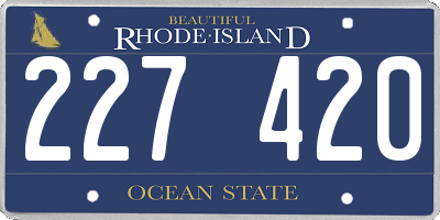 RI license plate 227420