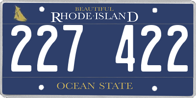 RI license plate 227422