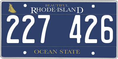 RI license plate 227426