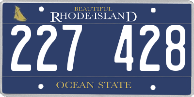 RI license plate 227428