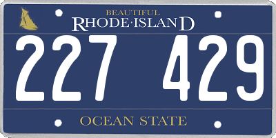 RI license plate 227429