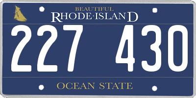 RI license plate 227430