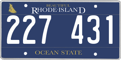 RI license plate 227431