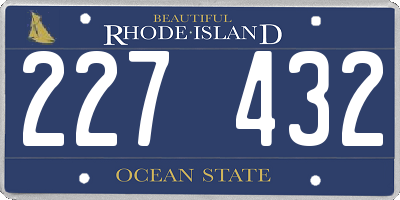 RI license plate 227432