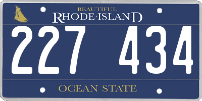 RI license plate 227434