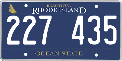 RI license plate 227435