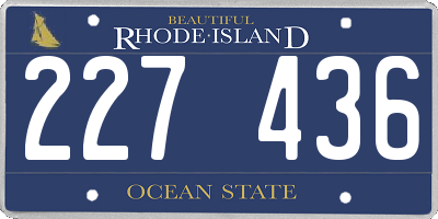 RI license plate 227436