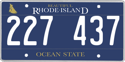 RI license plate 227437